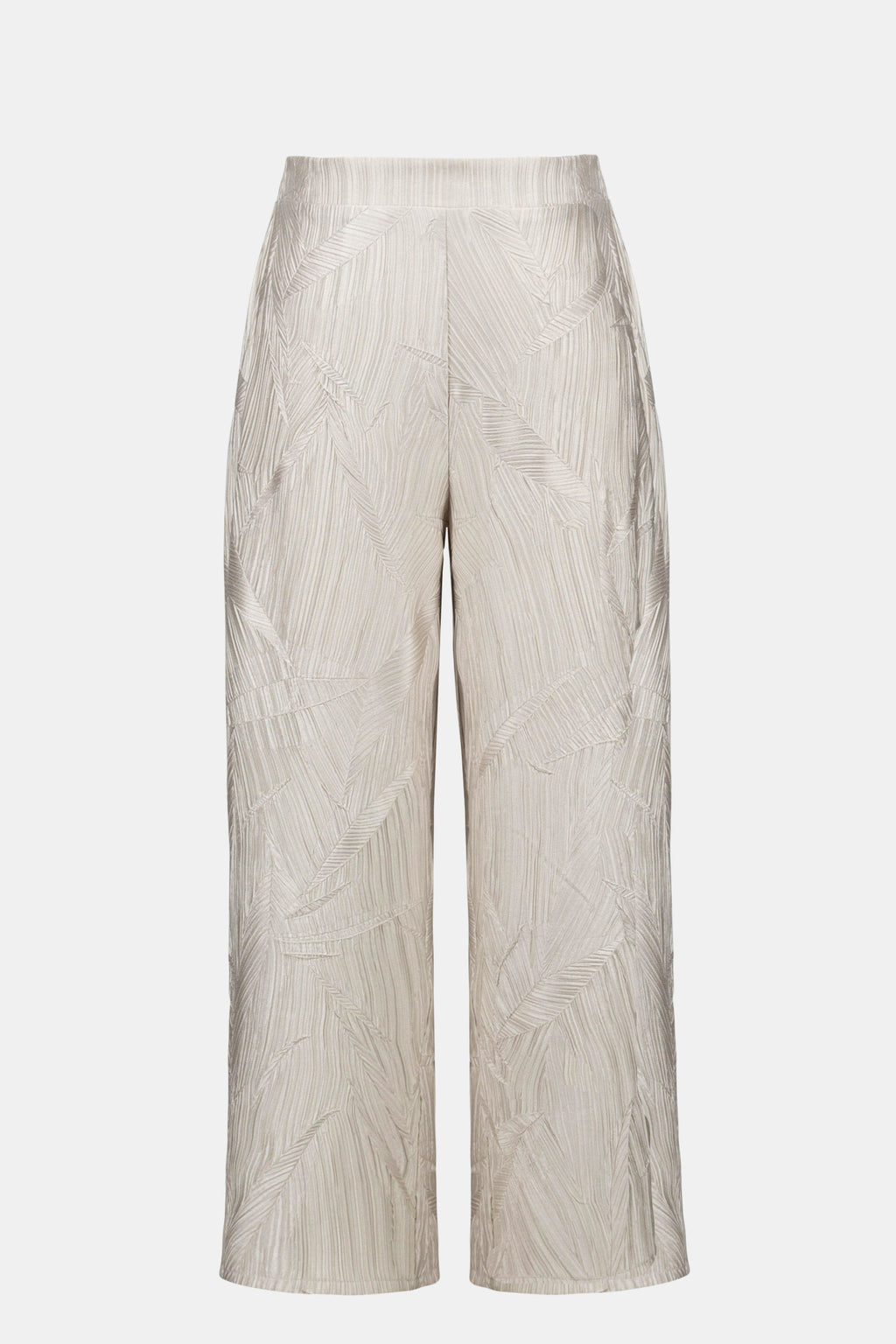 Pleated Satin Pull-On Culotte Pants, Moonstone