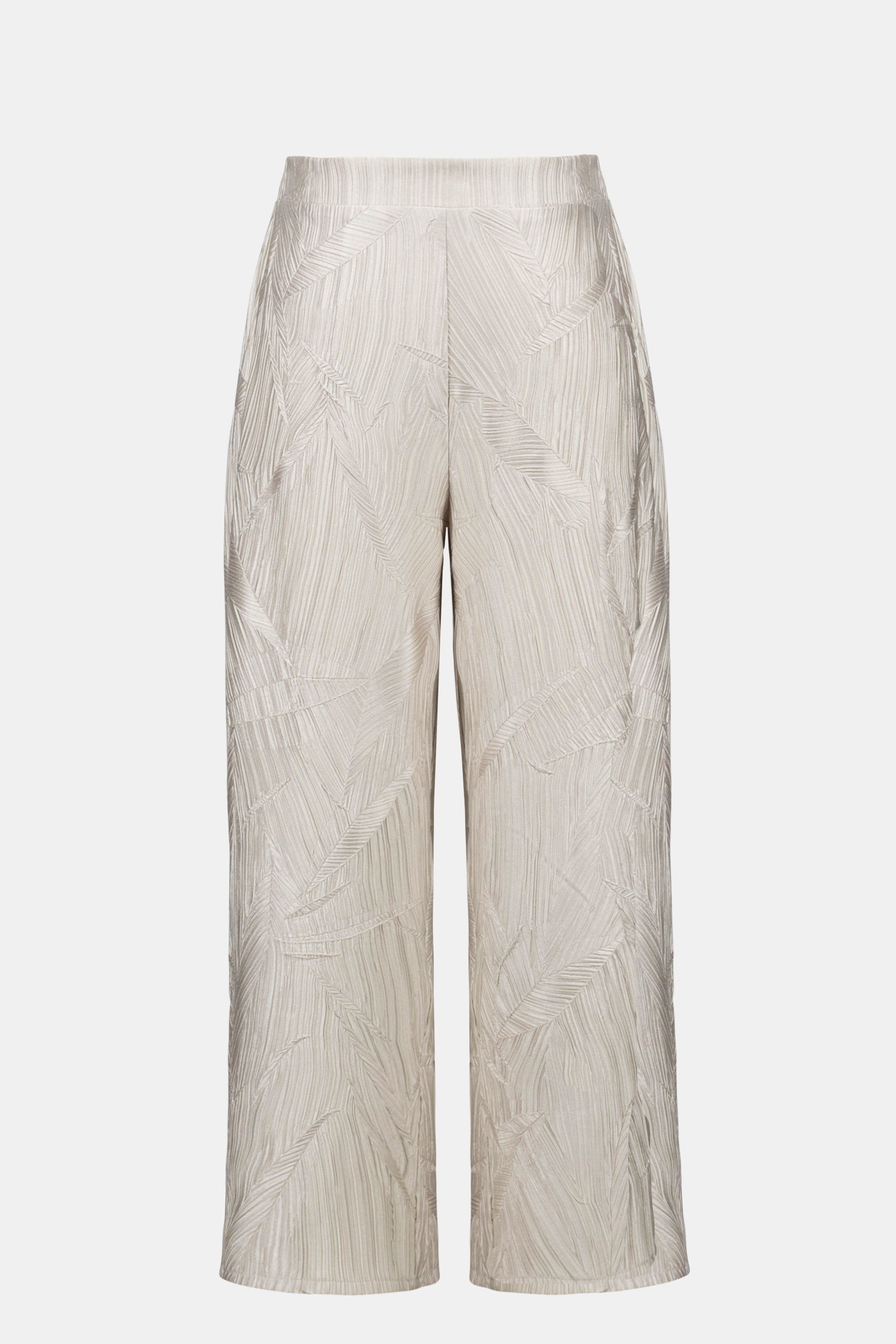 Pleated Satin Pull-On Culotte Pants, Moonstone