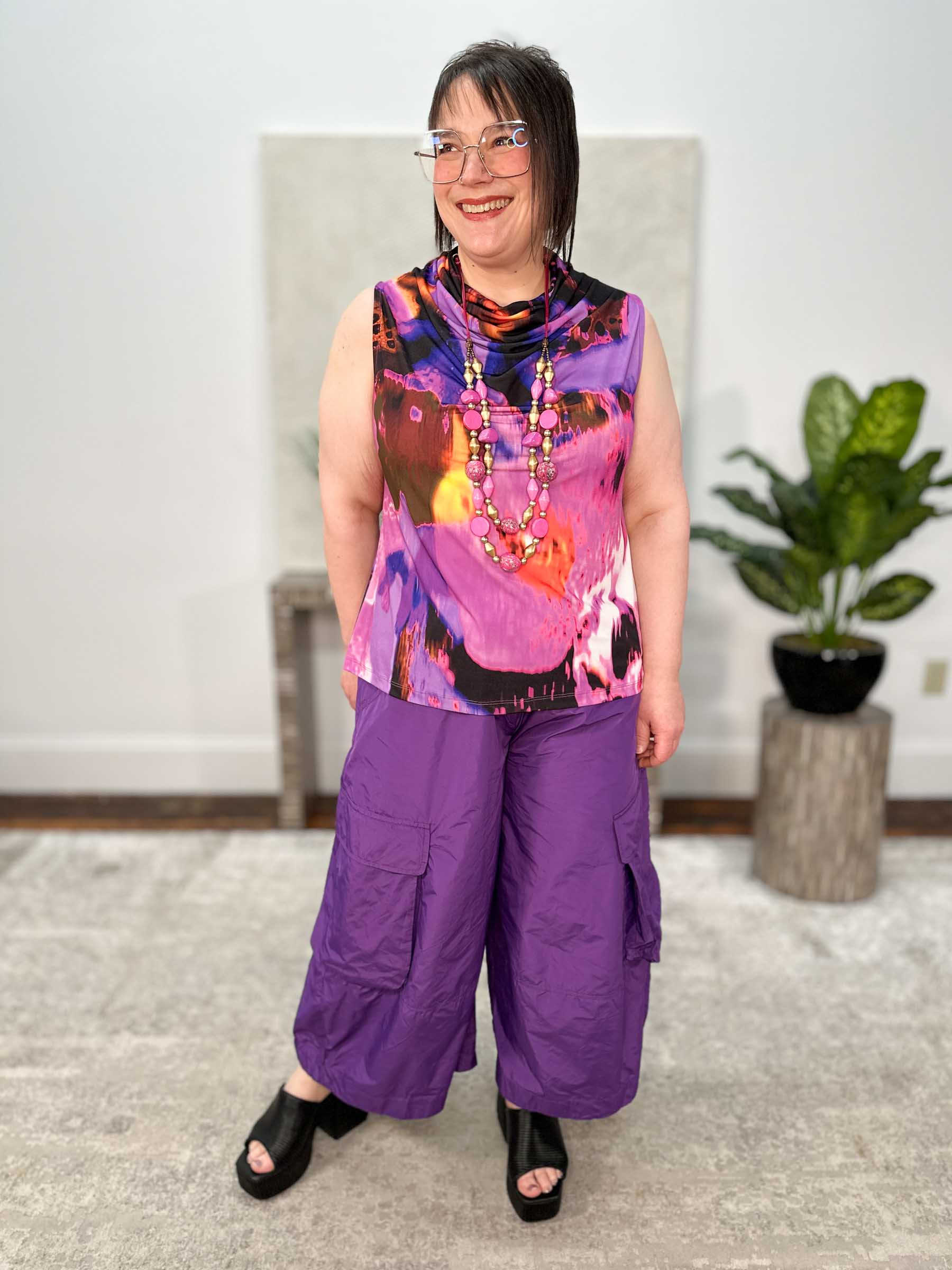 After Dark Taffeta Pocket Pant, Amethyst