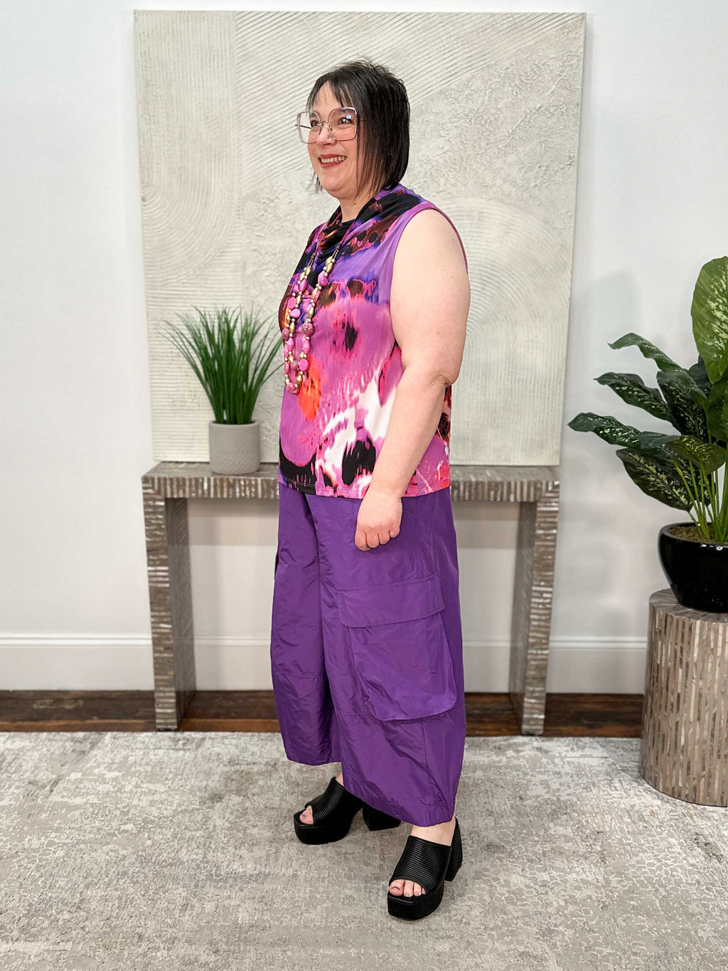 After Dark Taffeta Pocket Pant, Amethyst