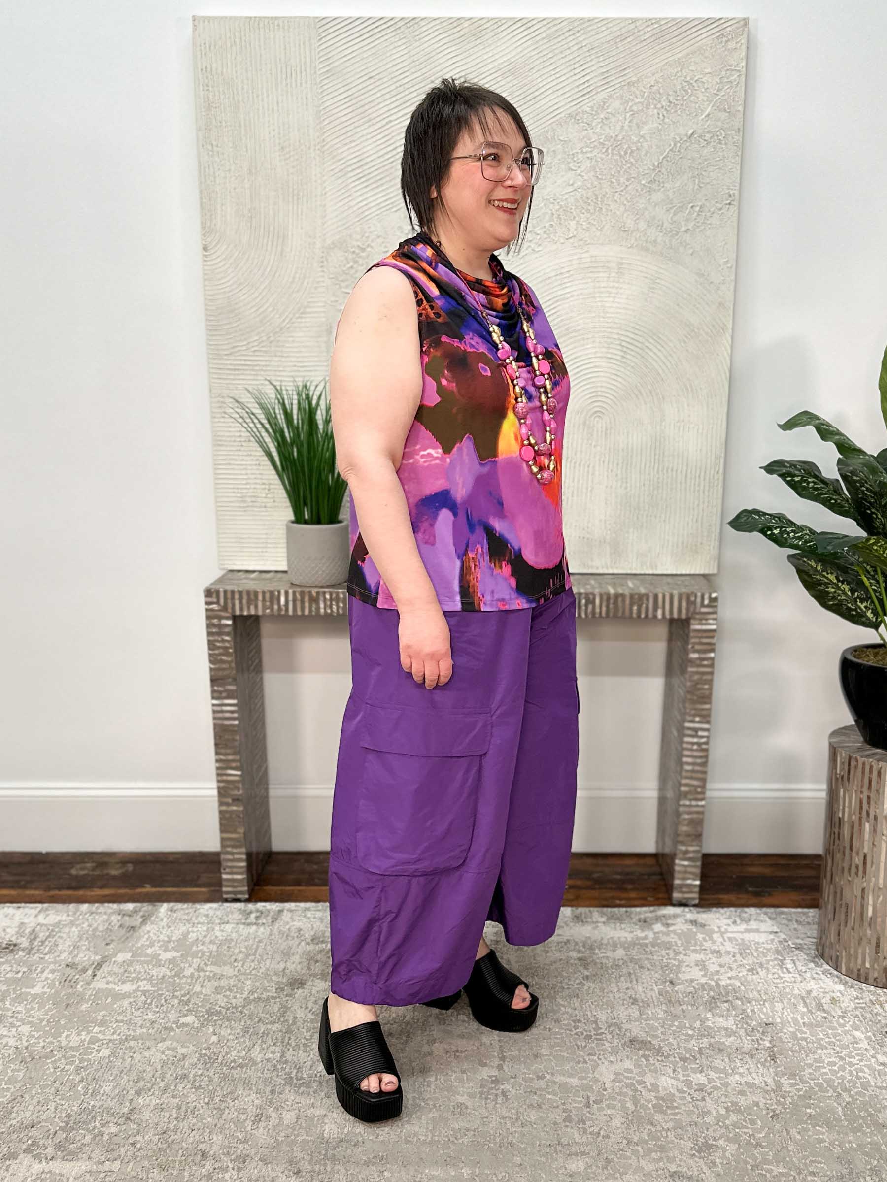 After Dark Taffeta Pocket Pant, Amethyst