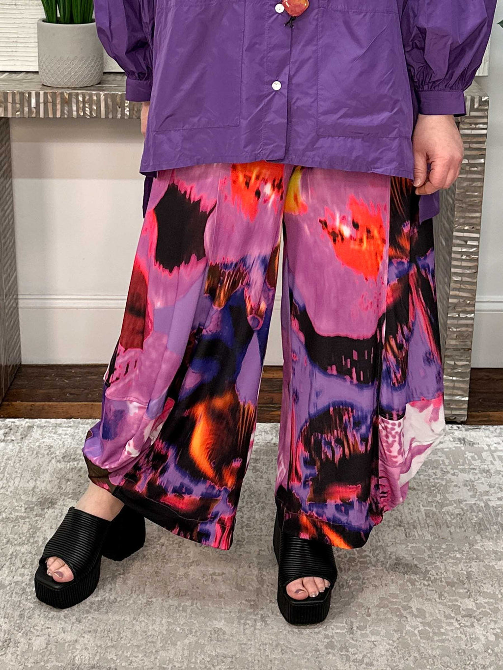 After Dark Printed Punto Pant, Orchid