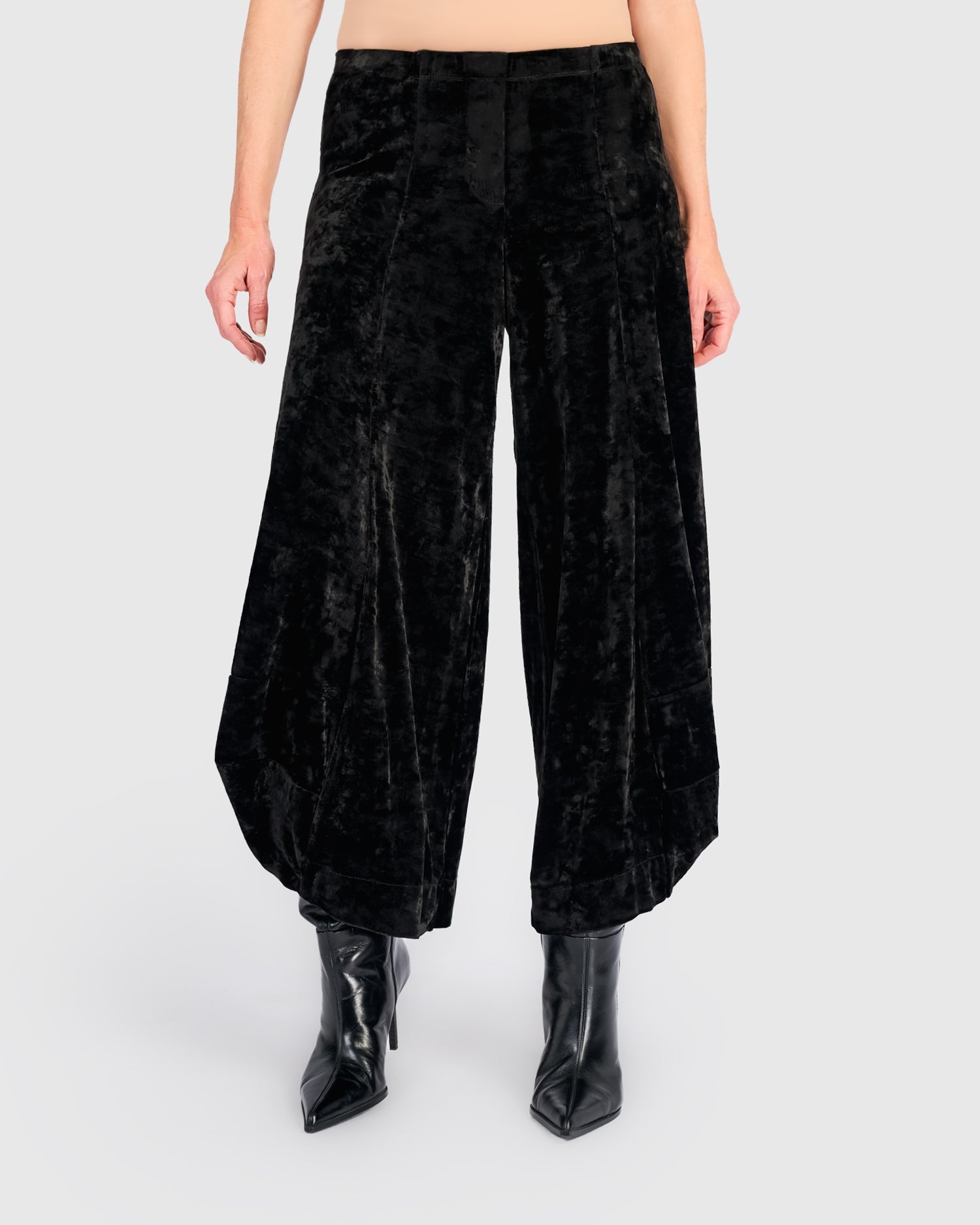 Velvet Punto Pants, Black