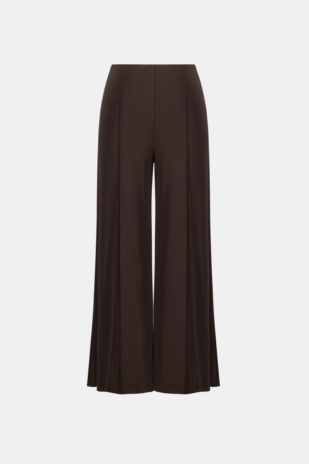 Silky Knit Pull-On Wide-Leg Pants, Mocha