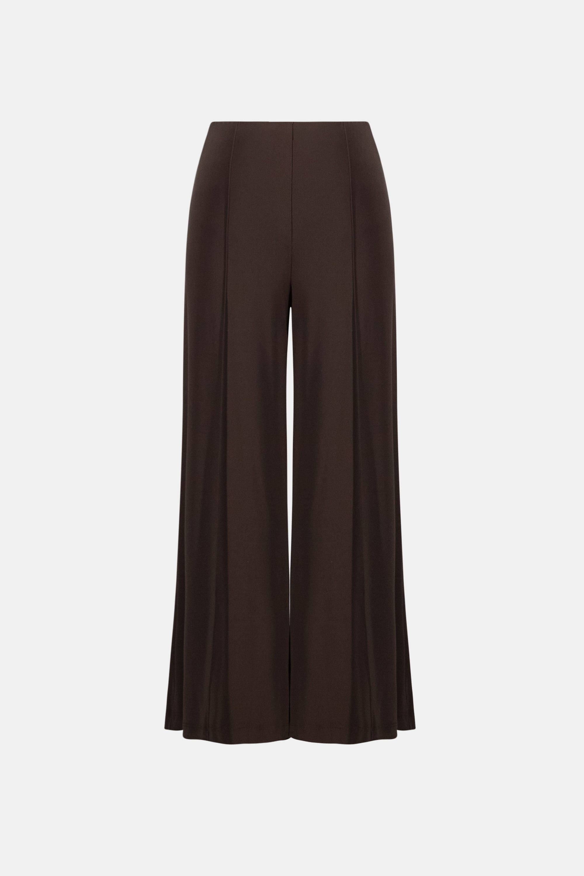 Silky Knit Pull-On Wide-Leg Pants, Mocha