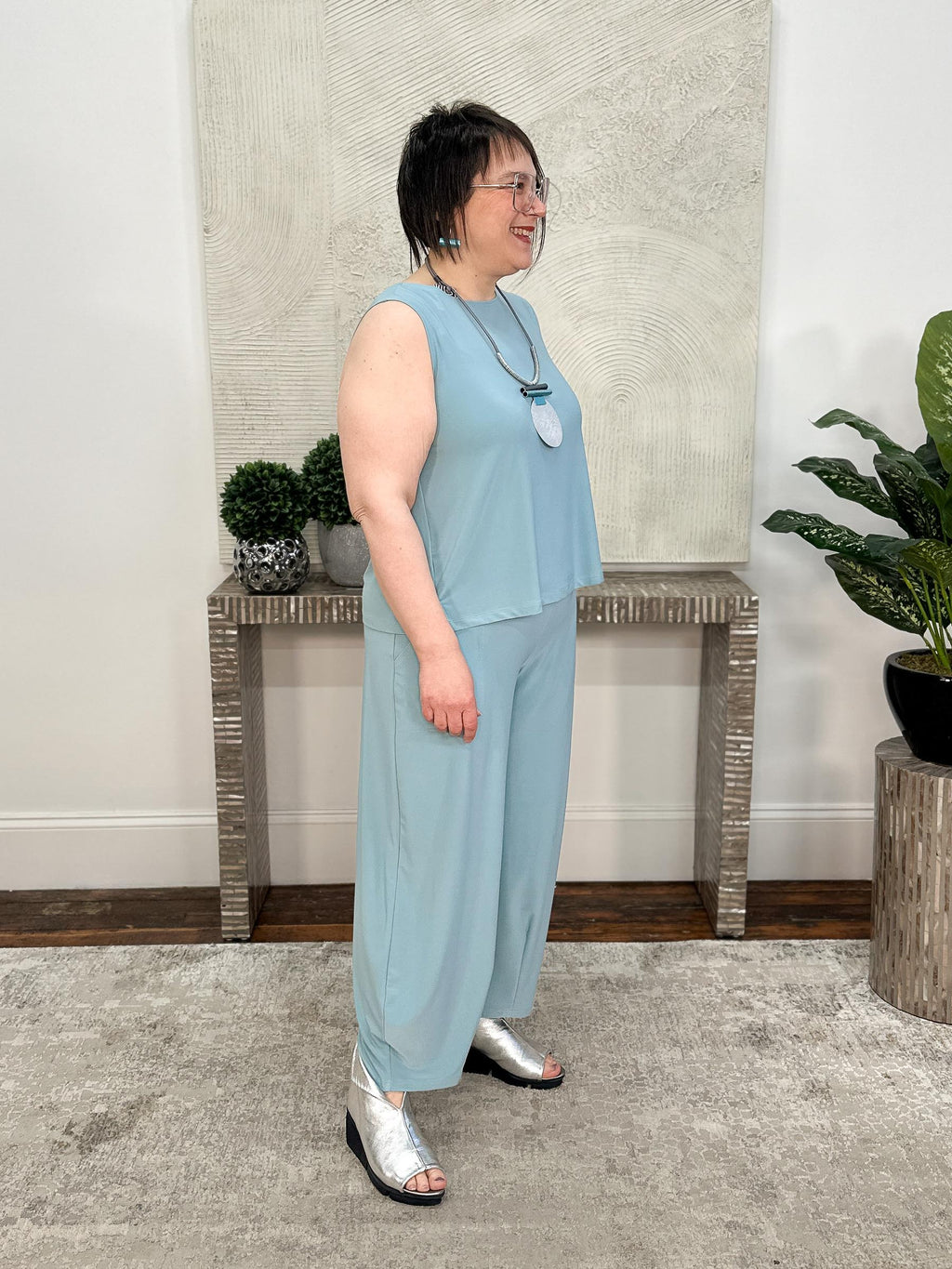 Narrow Lantern Pant, Stone Blue